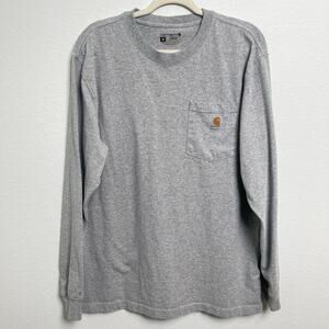 Carhartt Loose Fit Pocket Long Sleeve T Shirt Gray Size M Workwear